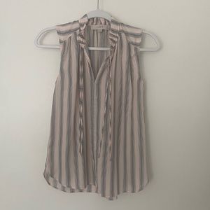 LOFT Sleeveless Pink Stripes Shell- NWOT